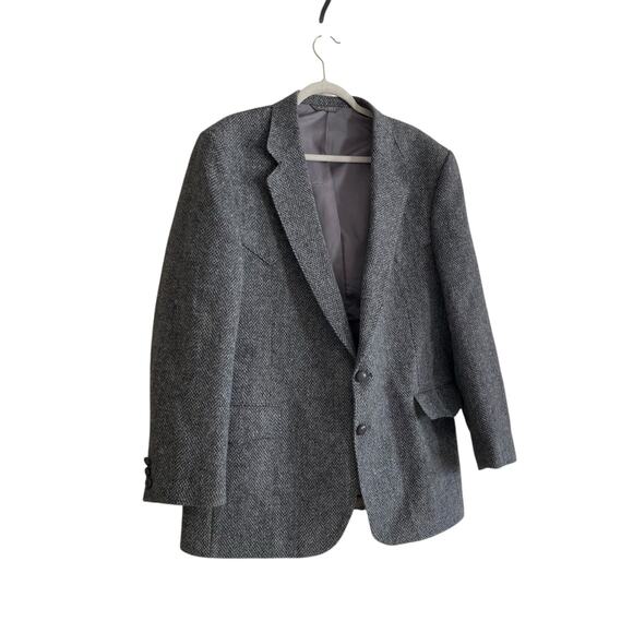 Vintage 60s Levi’s Gray Wool Tweed Single Breasted Western Formal Blazer Sz 46R - Picture 3 of 16